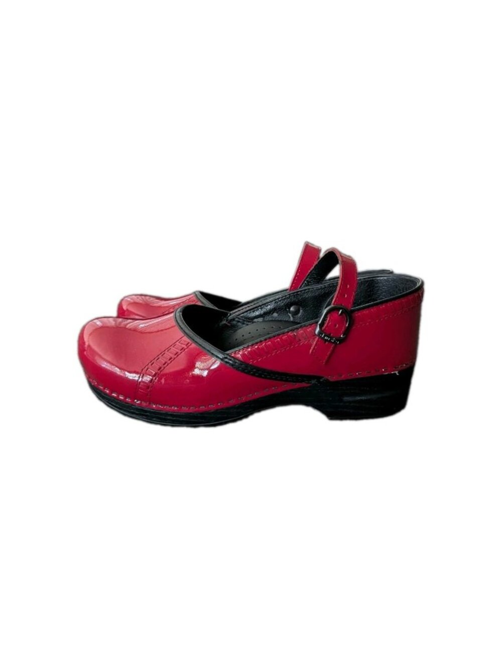 Dansko Marcelle Red Patent Leather Mary Jane Clogs Shoes Sz 42 US 11.5 Comfort